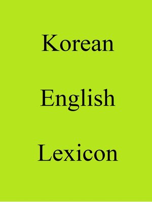 cover image of Korean English Lexicon